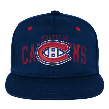 Montreal Canadiens NHL Outerstuff Youth Navy Life Style Printed Flat Brim Snapback