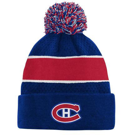 Montreal Canadiens NHL Outerstuff Youth Navy/Red Special Edition Birdseye Cuff Pom Knit Hat