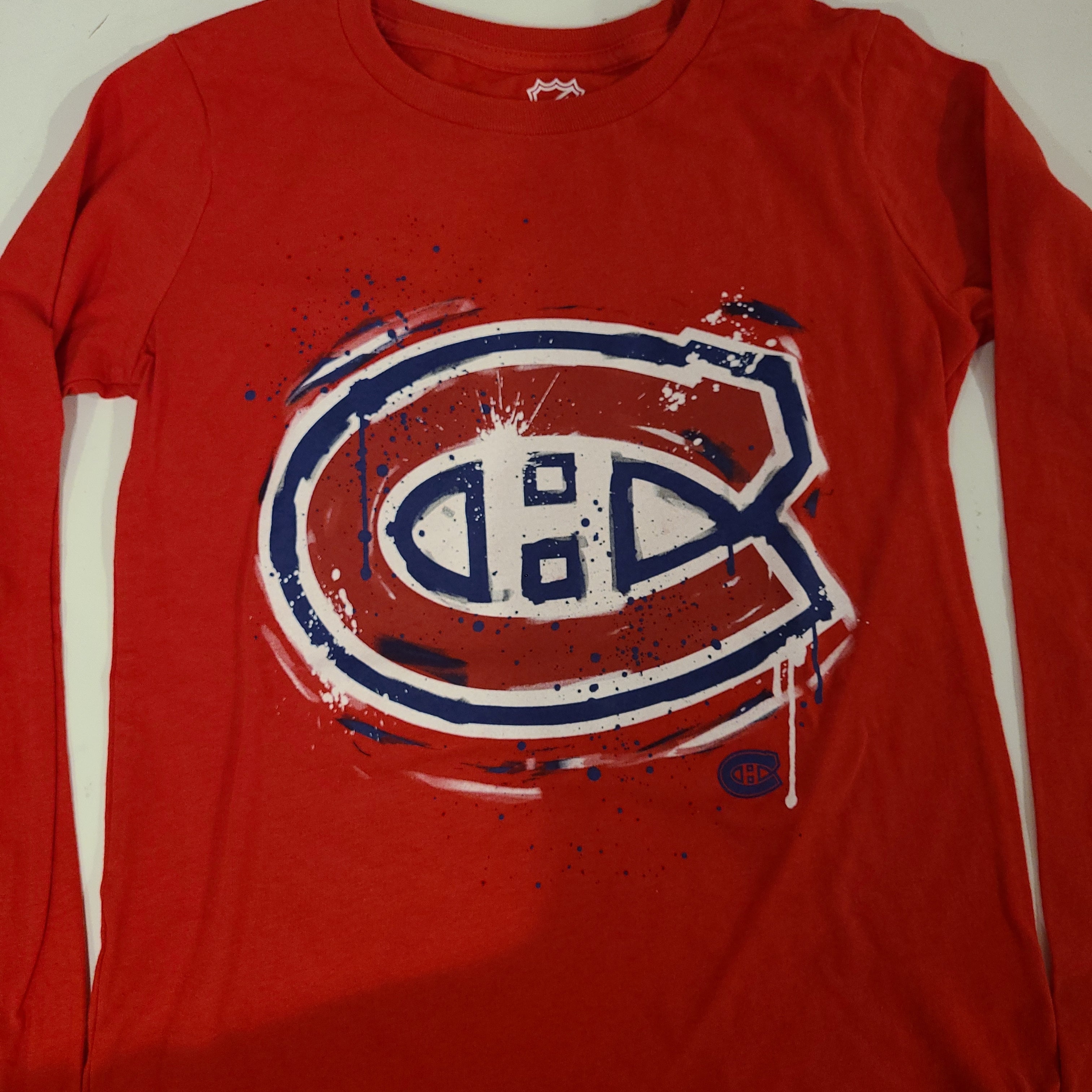 Montreal Canadiens NHL Outerstuff Youth Red Logo Marked Long-sleeve Shirt