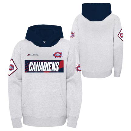 Montreal Canadiens NHL Outerstuff Youth White Star Shoutout Oversize Pullover Fleece Hoodie