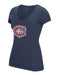 Montreal Canadiens NHL Reebok Women's Navy V-Neck T-Shirt