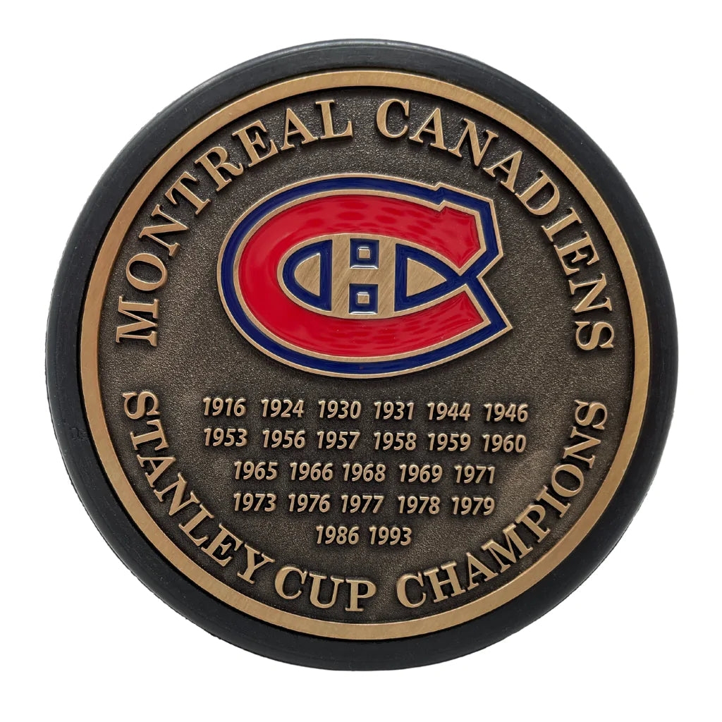 Montreal Canadiens NHL Stanley Cup Years Medallion Hockey Puck