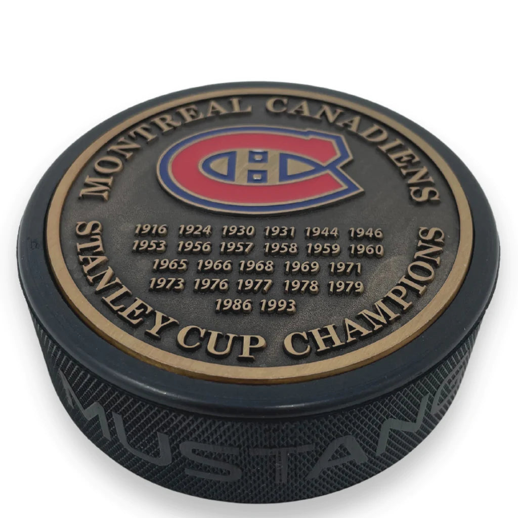 Montreal Canadiens NHL Stanley Cup Years Medallion Hockey Puck