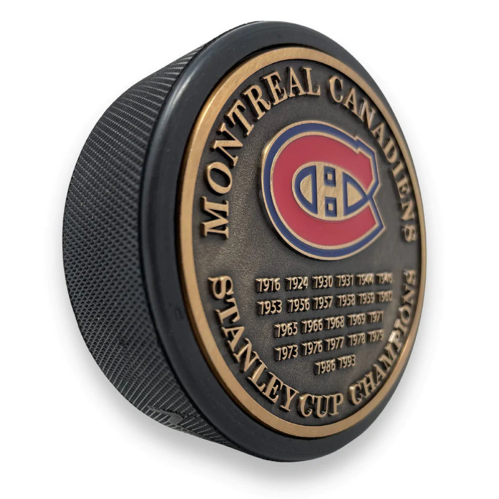 Montreal Canadiens NHL Stanley Cup Years Medallion Hockey Puck