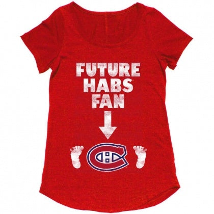Montreal Canadiens NHL Women's Red Future Habs Fan Maternity T-Shirt