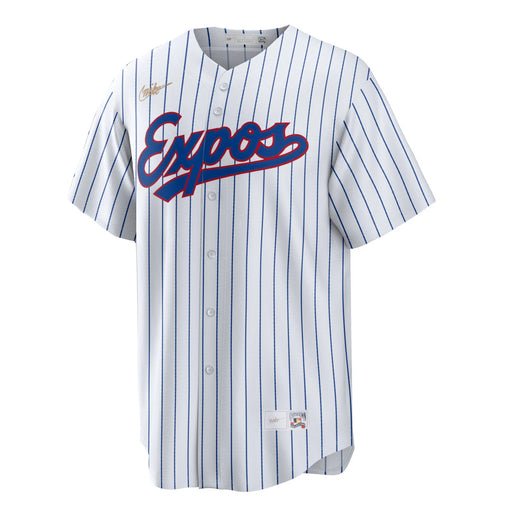 Men's Majestic White/Royal Montreal Expos Cooperstown Collection Cool Base  Replica Team Jersey