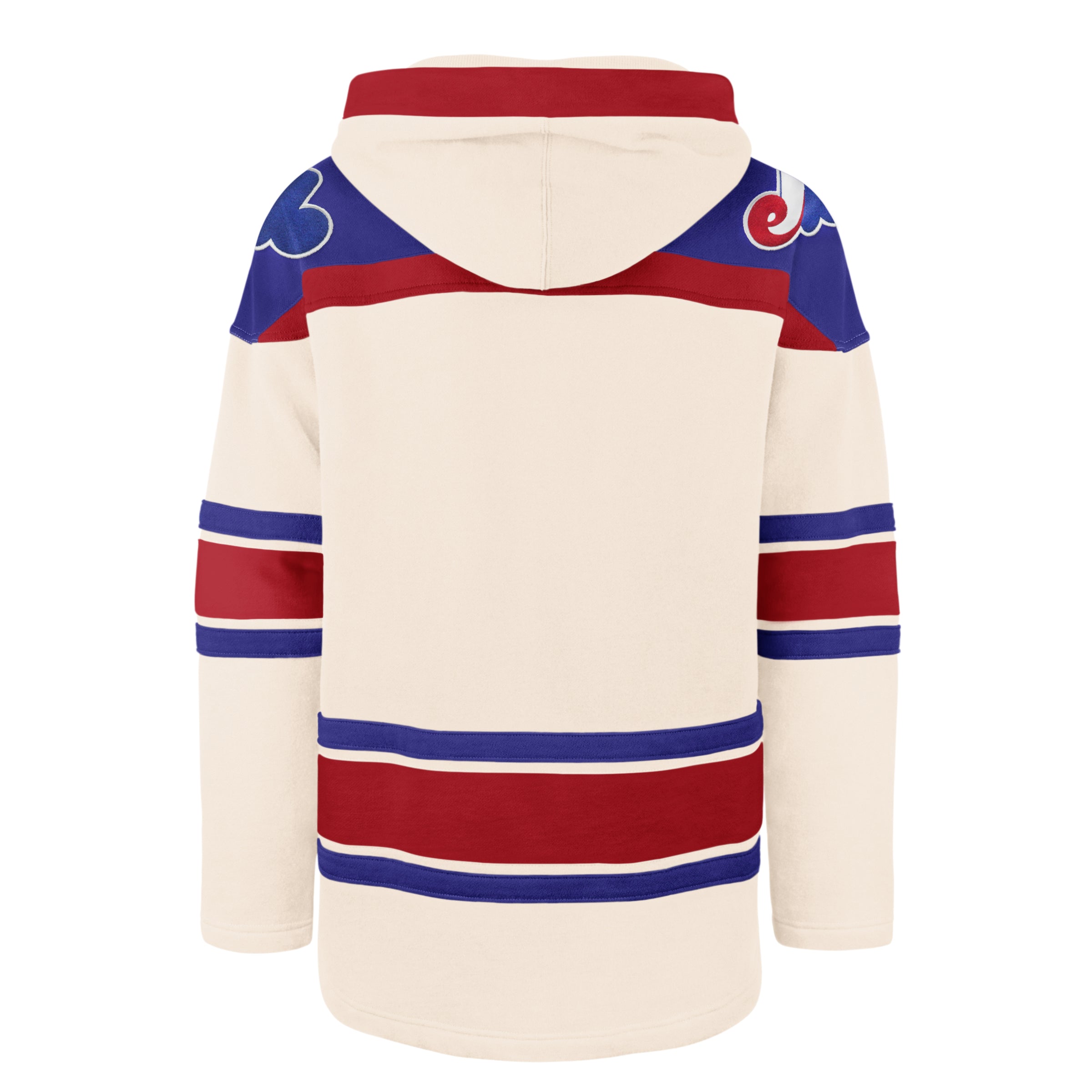 Montreal Expos MLB 47 Brand Men's Cream Heavyweight Lacer Hoodie