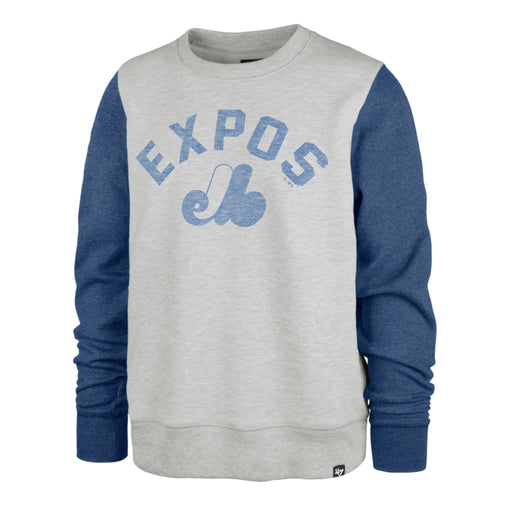 Montreal Expos MLB 47 Brand Men's Grey Fells Boulevard Crew Long-sleeve Shirt