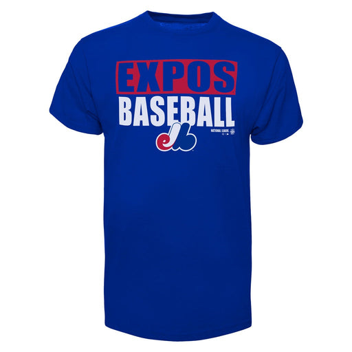 Montreal Expos MLB 47 Brand Men's Royal Blue Blockout T-Shirt Small