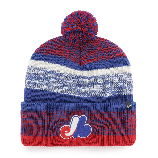 Montreal Expos MLB 47 Brand Men's Tricolor Northward Cuff Pom Knit Hat