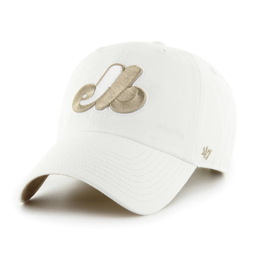Montreal Expos MLB 47 Brand Men's White/Khaki White Noise Clean Up Adjustable Hat
