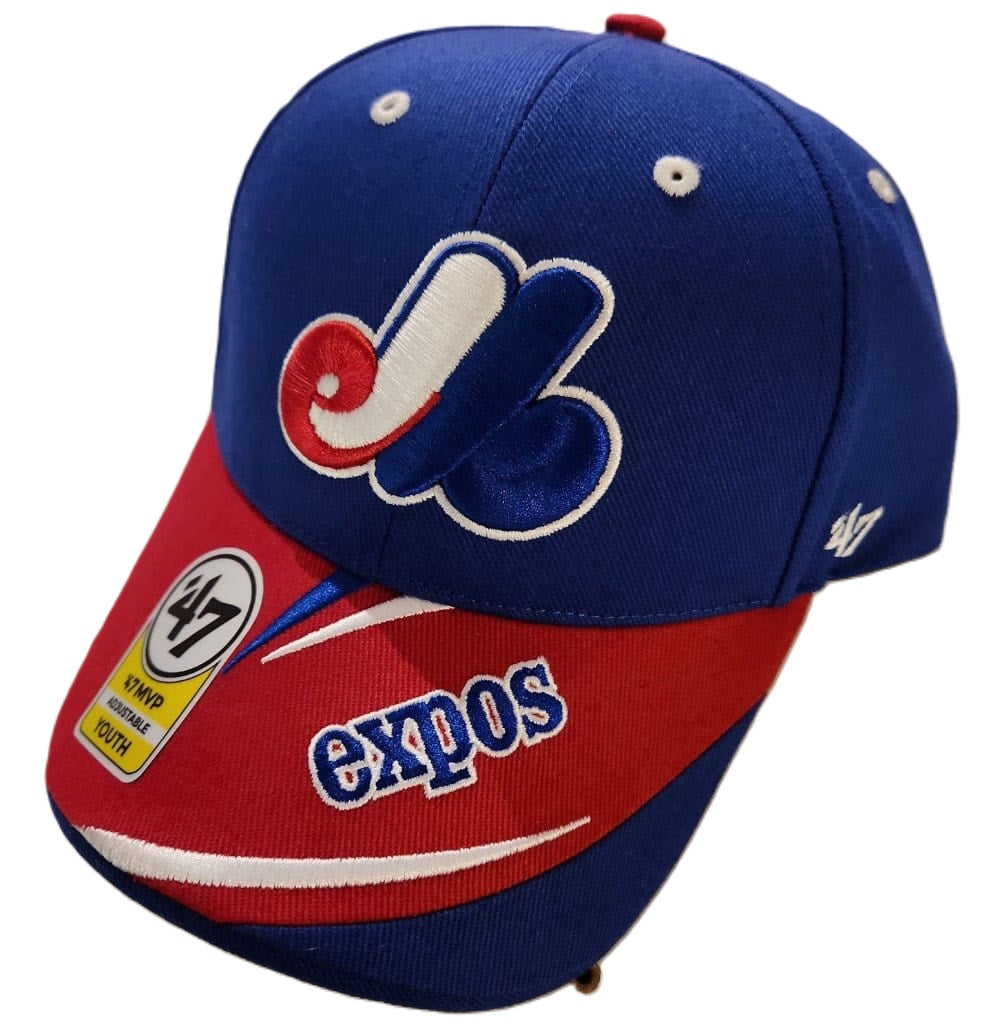 Casquette ajustable Baloo MVP des Expos de Montréal MLB 47 Brand pour jeunes, bleu marine/rouge