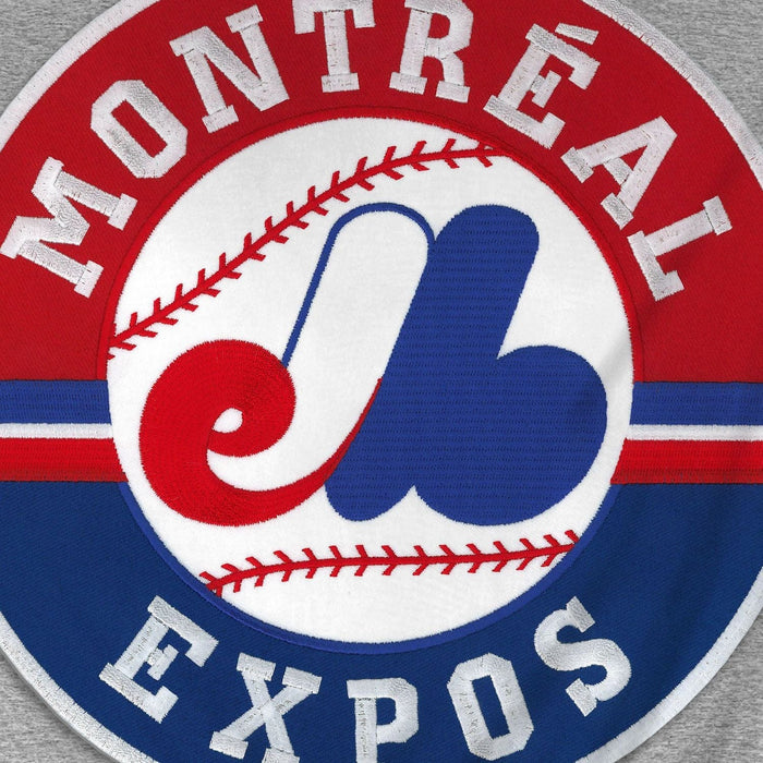 Montreal Expos MLB Bulletin Men's Athletic Grey 1992-2004 Cooperstown Express Twill Logo Hoodie