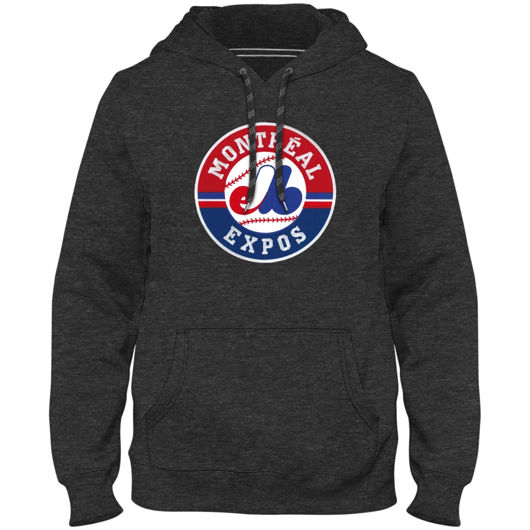 Montreal Expos MLB Bulletin Men's Charcoal 1992-2004 Cooperstown Express Twill Logo Hoodie