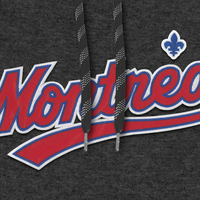 Montreal Expos MLB Bulletin Men's Charcoal Cooperstown Express Twill Road Logo Hoodie