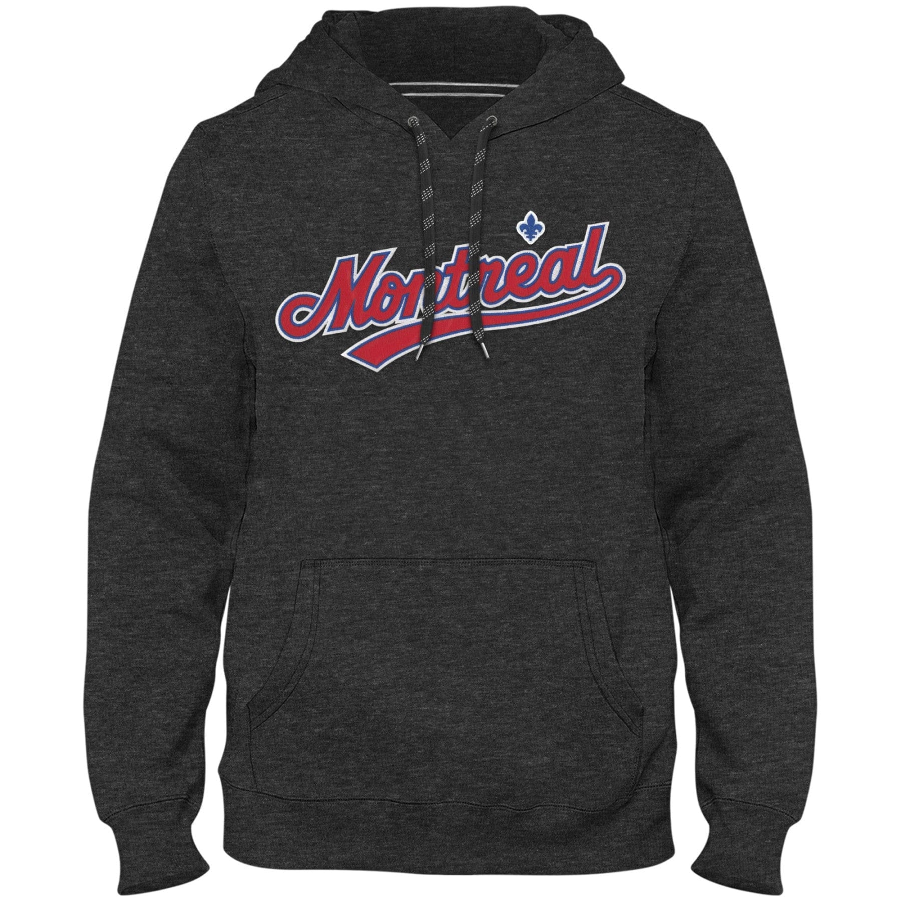 Montreal Expos MLB Bulletin Men's Charcoal Cooperstown Express Twill Road Logo Hoodie