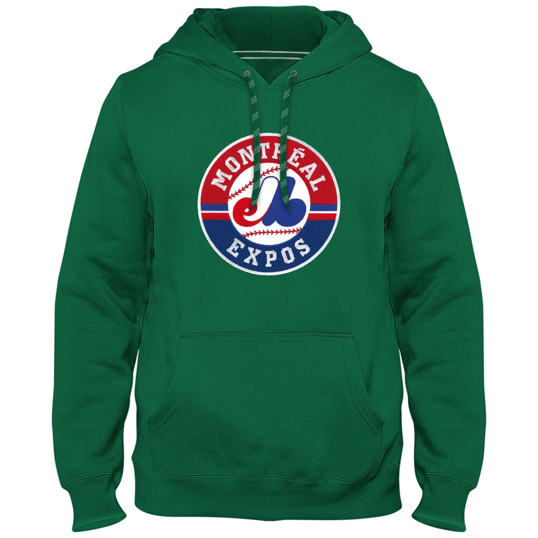 Montreal Expos MLB Bulletin Men's Green 1992-2004 Cooperstown Express Twill Logo Hoodie