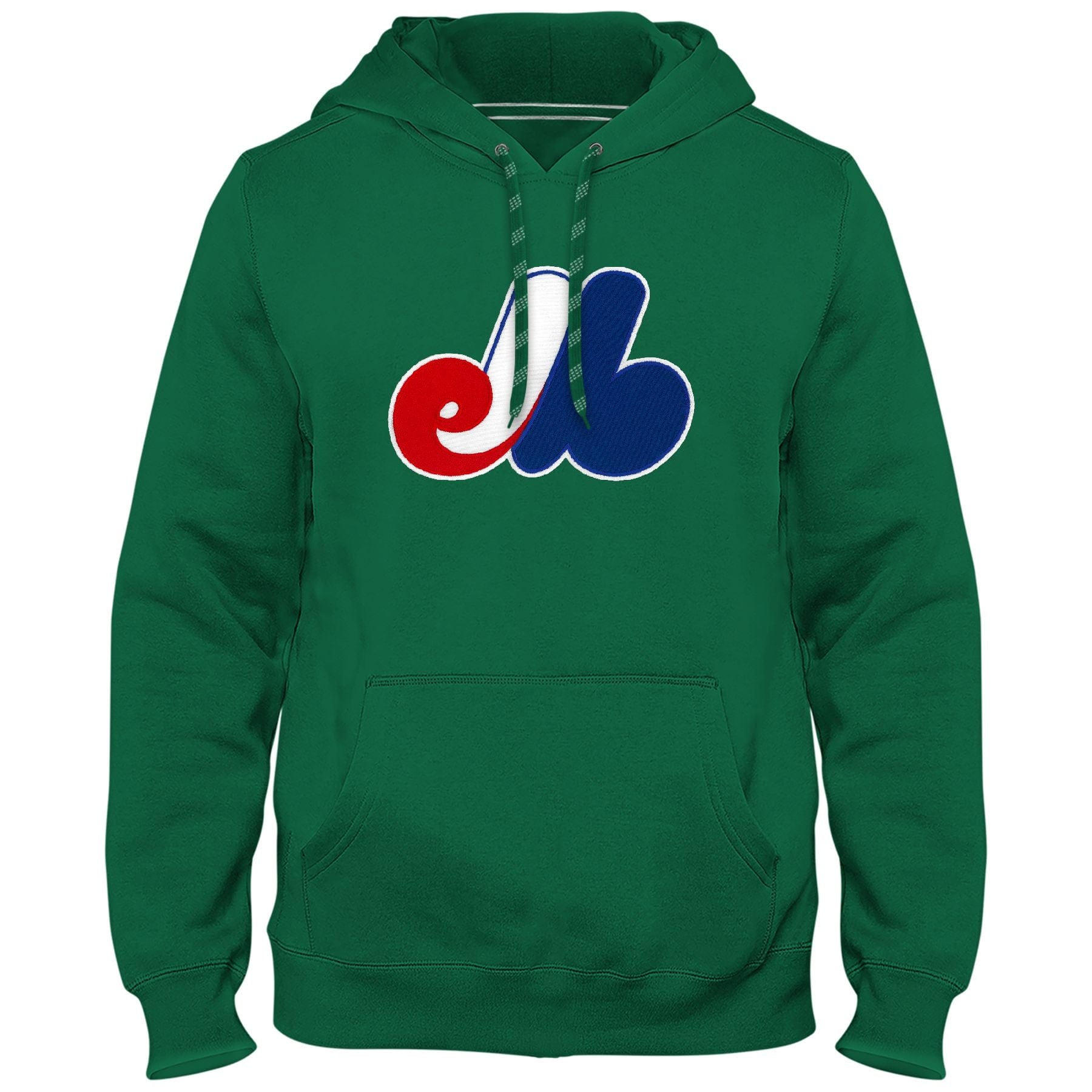 Montreal Expos MLB Bulletin Men's Green Cooperstown Express Twill Logo Hoodie