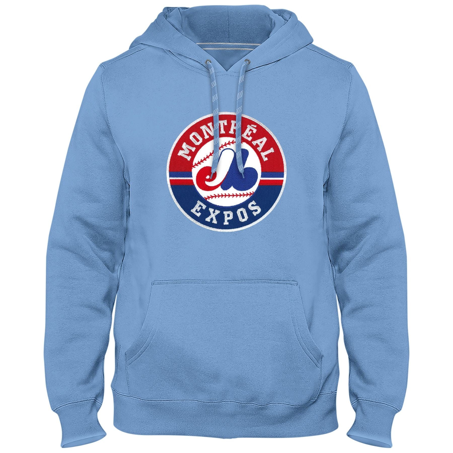 Montreal Expos MLB Bulletin Men's Light Blue 1992-2004 Cooperstown Express Twill Logo Hoodie