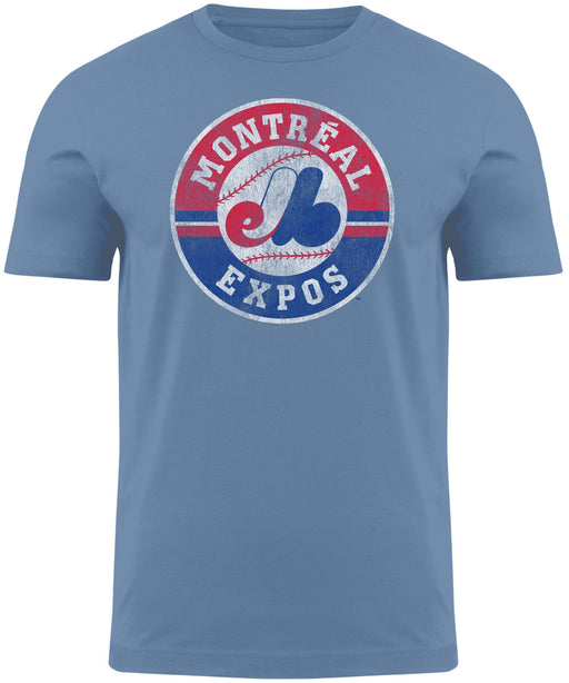 Montreal Expos MLB Cooperstown Twill applique Home Field T-Shirt - Light  Blue