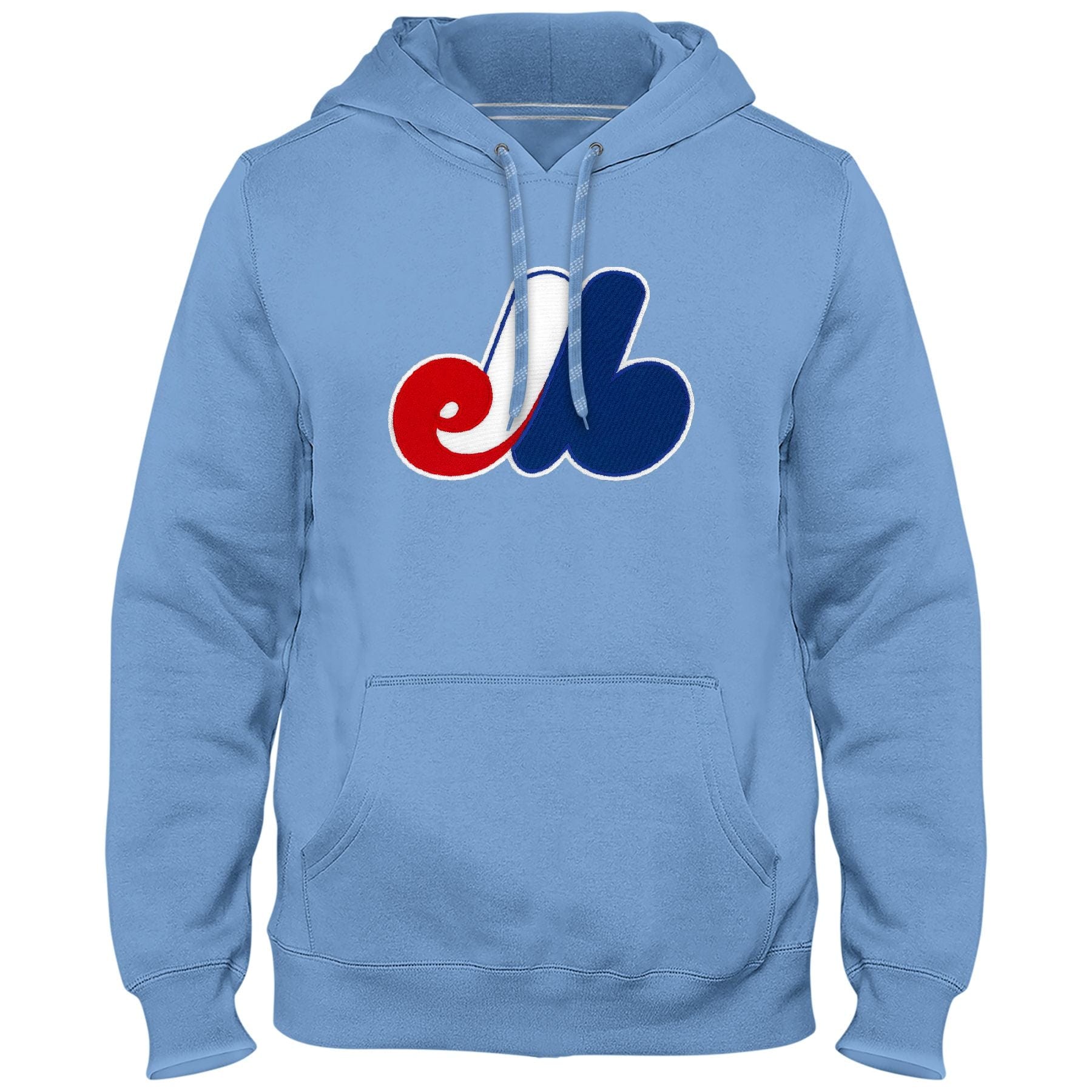 Montreal Expos MLB Bulletin Men's Light Blue Cooperstown Express Twill Logo Hoodie