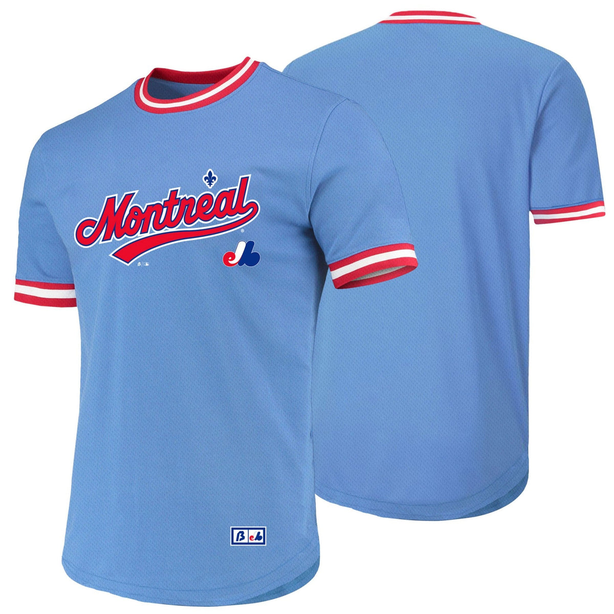 Montreal Expos MLB Bulletin Men's Light Blue Distressed Logo Heathered —