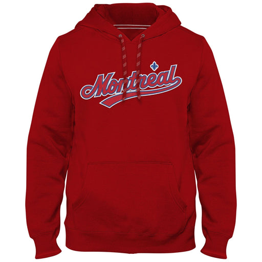 Montreal Expos MLB Bulletin Men's Red Cooperstown Express Twill Road Logo Hoodie