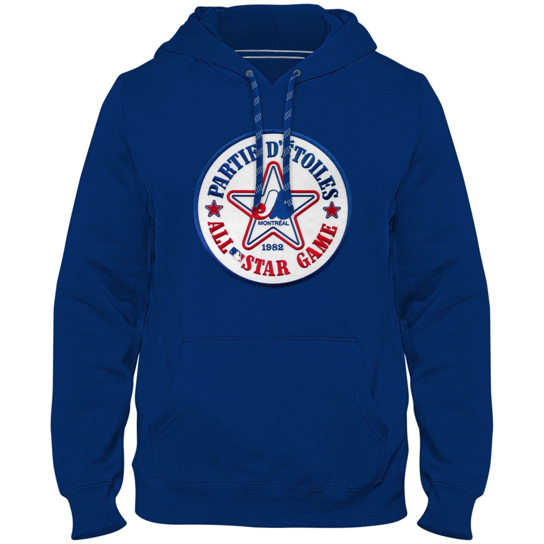 Montreal Expos MLB Bulletin Men's Royal Blue 1982 All Star Game Cooperstown Express Twill Logo Hoodie