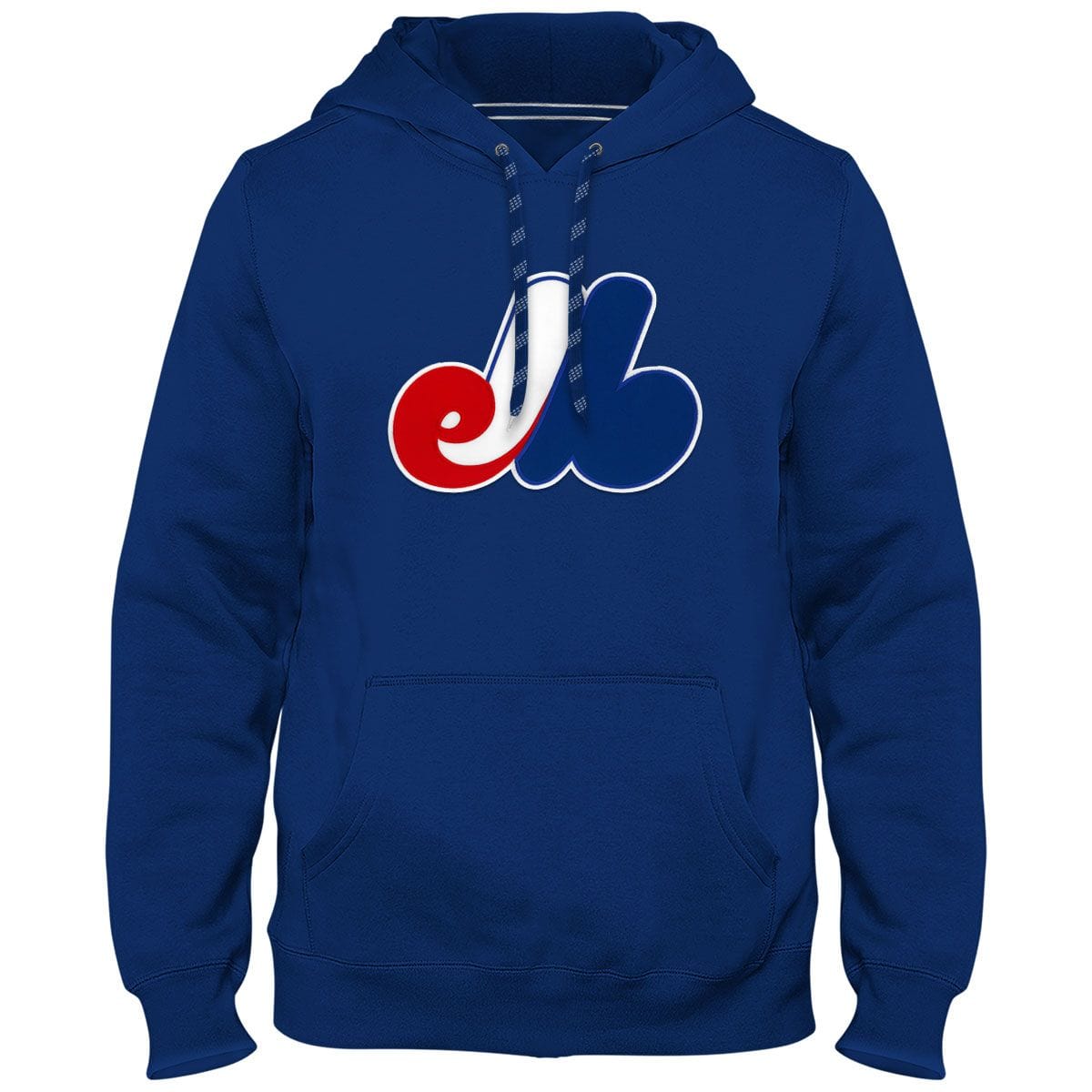 Montreal Expos MLB Bulletin Men's Royal Blue Cooperstown Express Twill Logo Hoodie