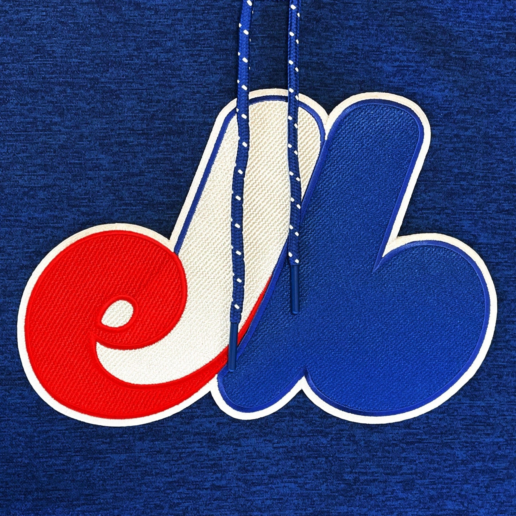 Montreal Expos MLB Bulletin Men's Royal Blue Melange Cooperstown Express Twill Logo Hoodie