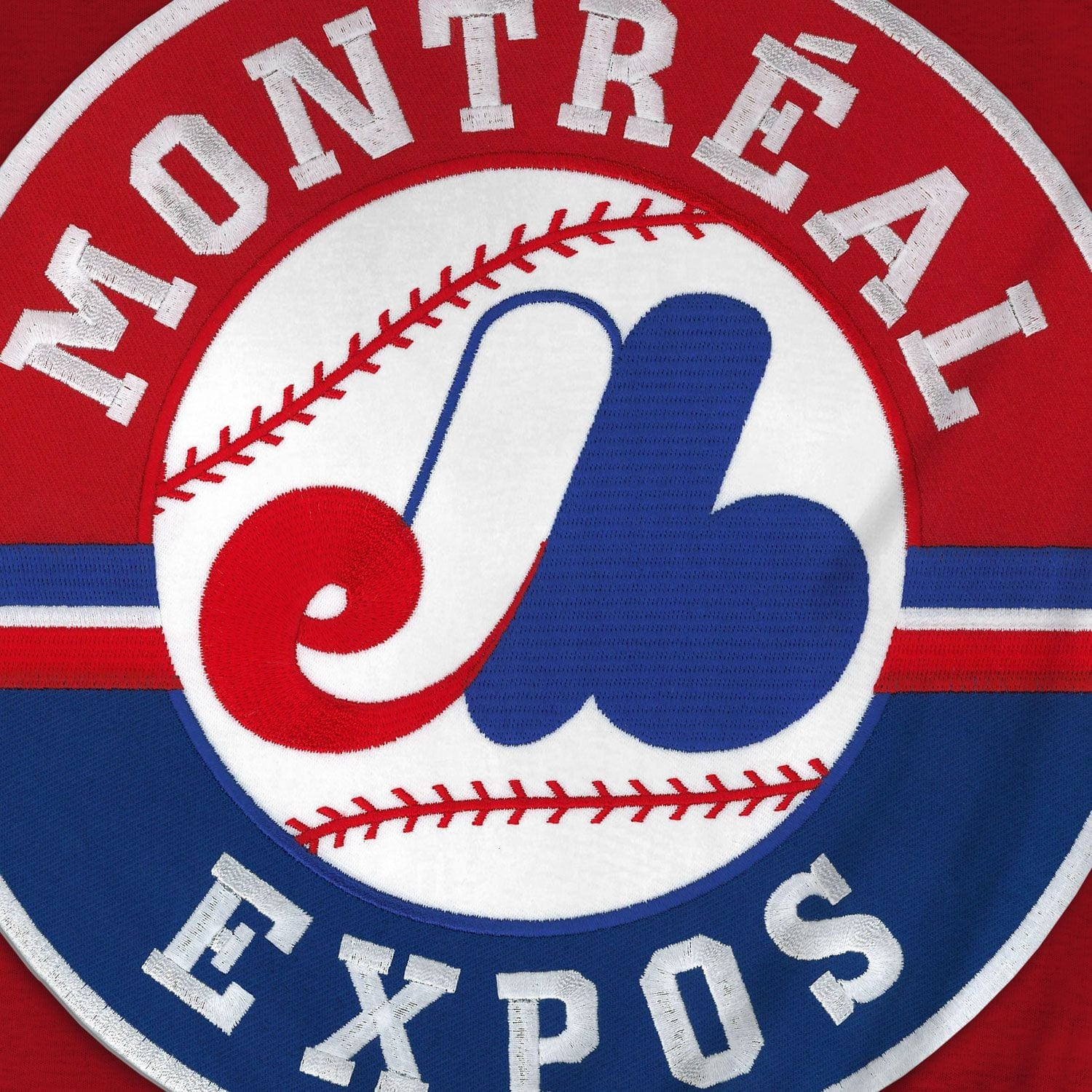 Montreal Expos MLB Bulletin Men's Royal Red 1992-2004 Cooperstown Express Twill Logo Hoodie