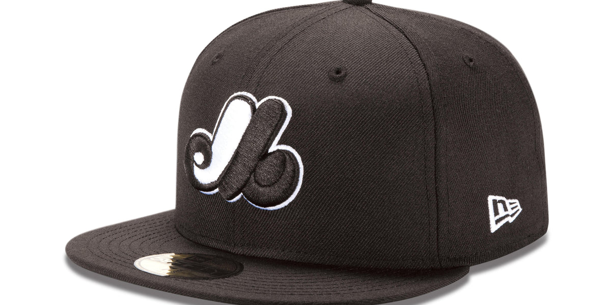 Montreal Expos MLB New Era Men's Black White 59Fifty Fitted Hat