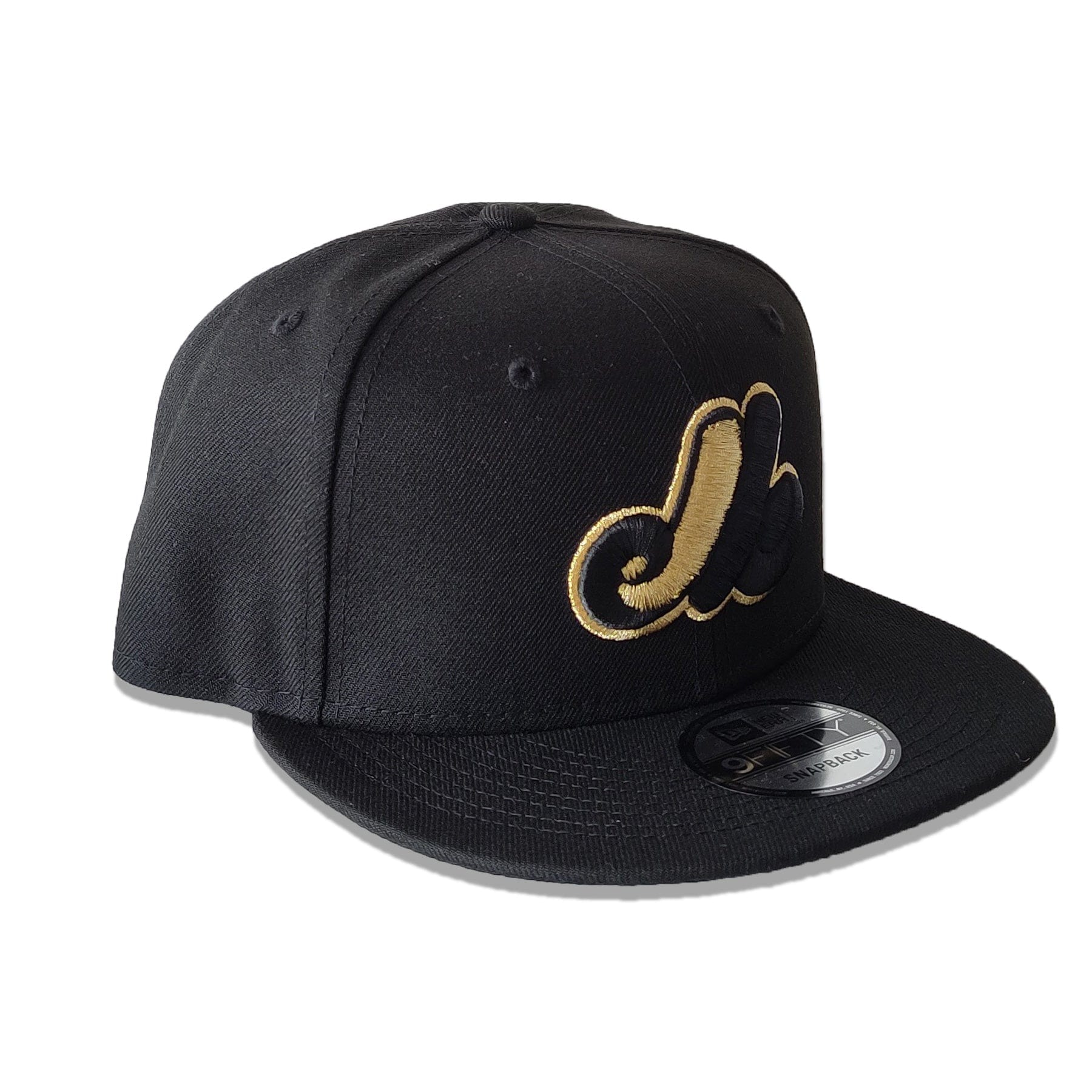 Montreal Expos MLB New Era Men's Black/Gold 9Fifty Cooperstown Snapback