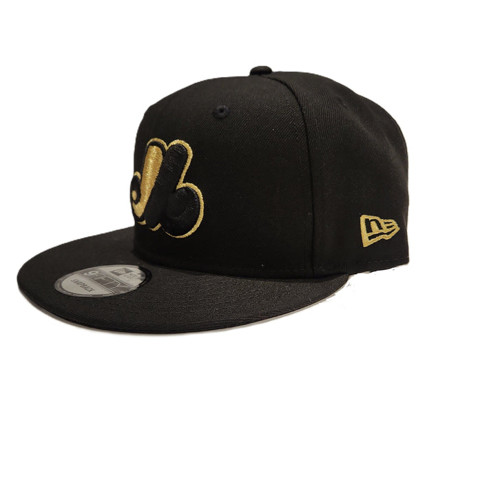 Montreal Expos MLB New Era Men's Black/Gold 9Fifty Cooperstown Snapback