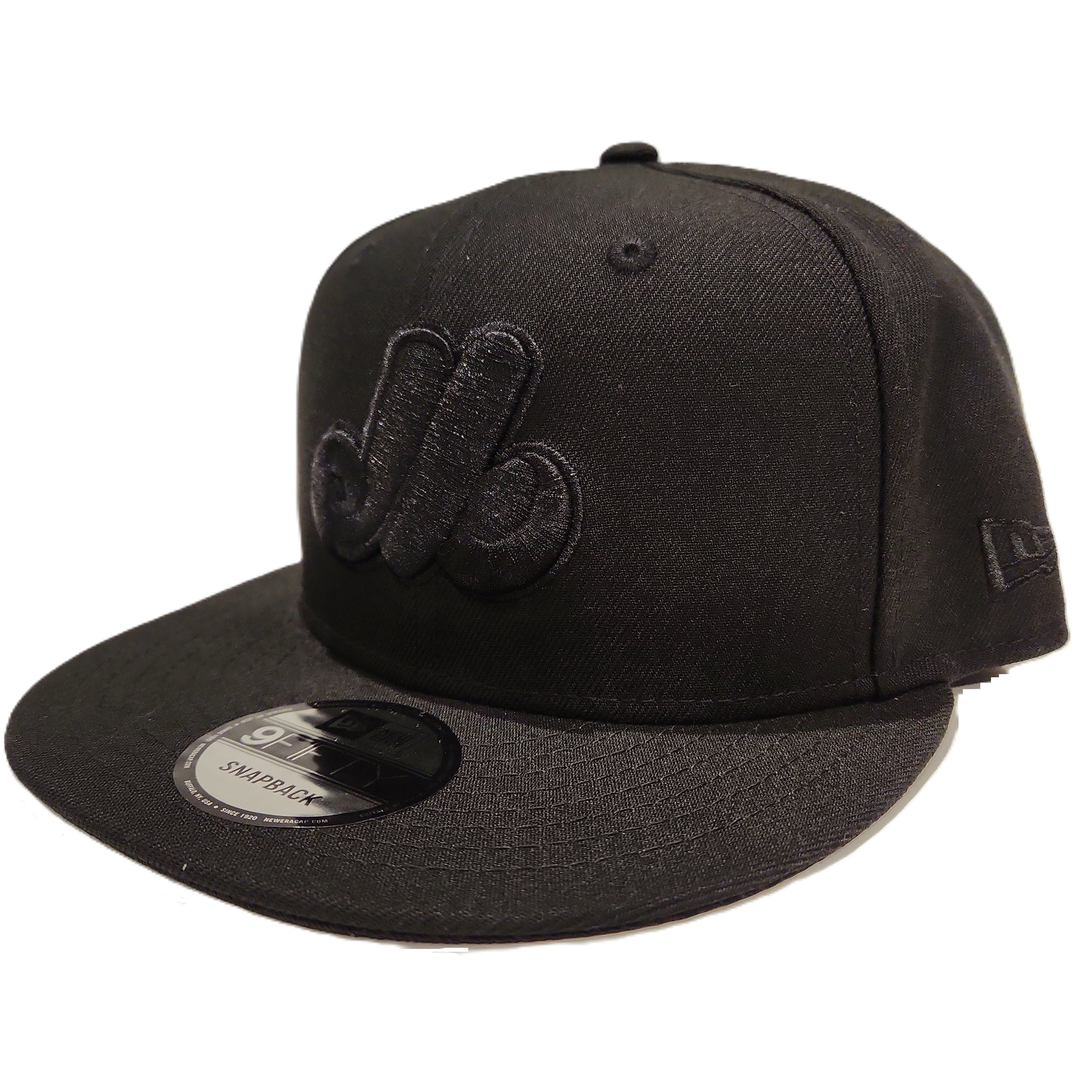 Expos de Montréal MLB New Era pour hommes, noir sur noir, 9Fifty 1982 Cooperstown All Star Game Patch Snapback