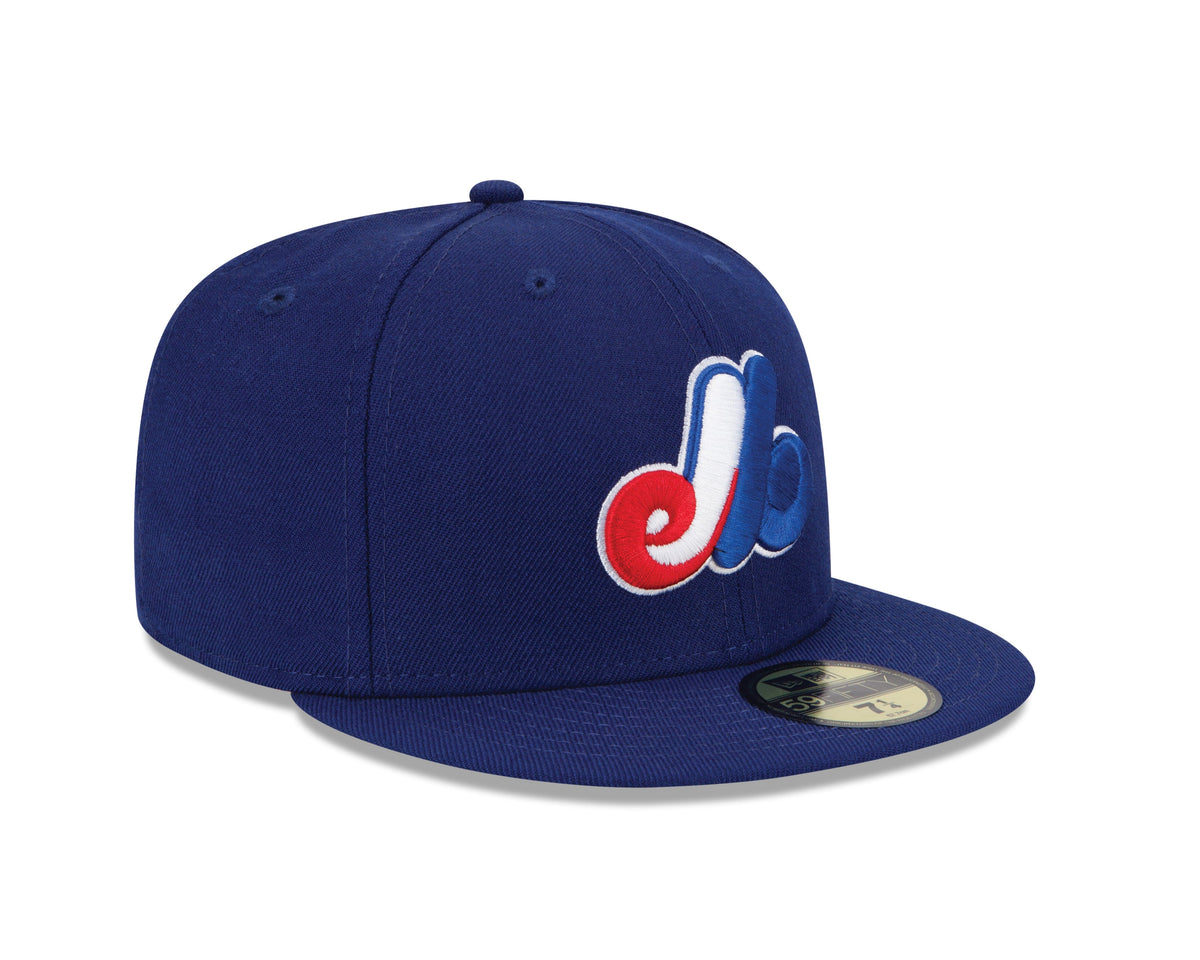 Expos Rust Hat Montreal Expos MLB New Era Men's Dark Royal 59Fifty Authentic Game Fit