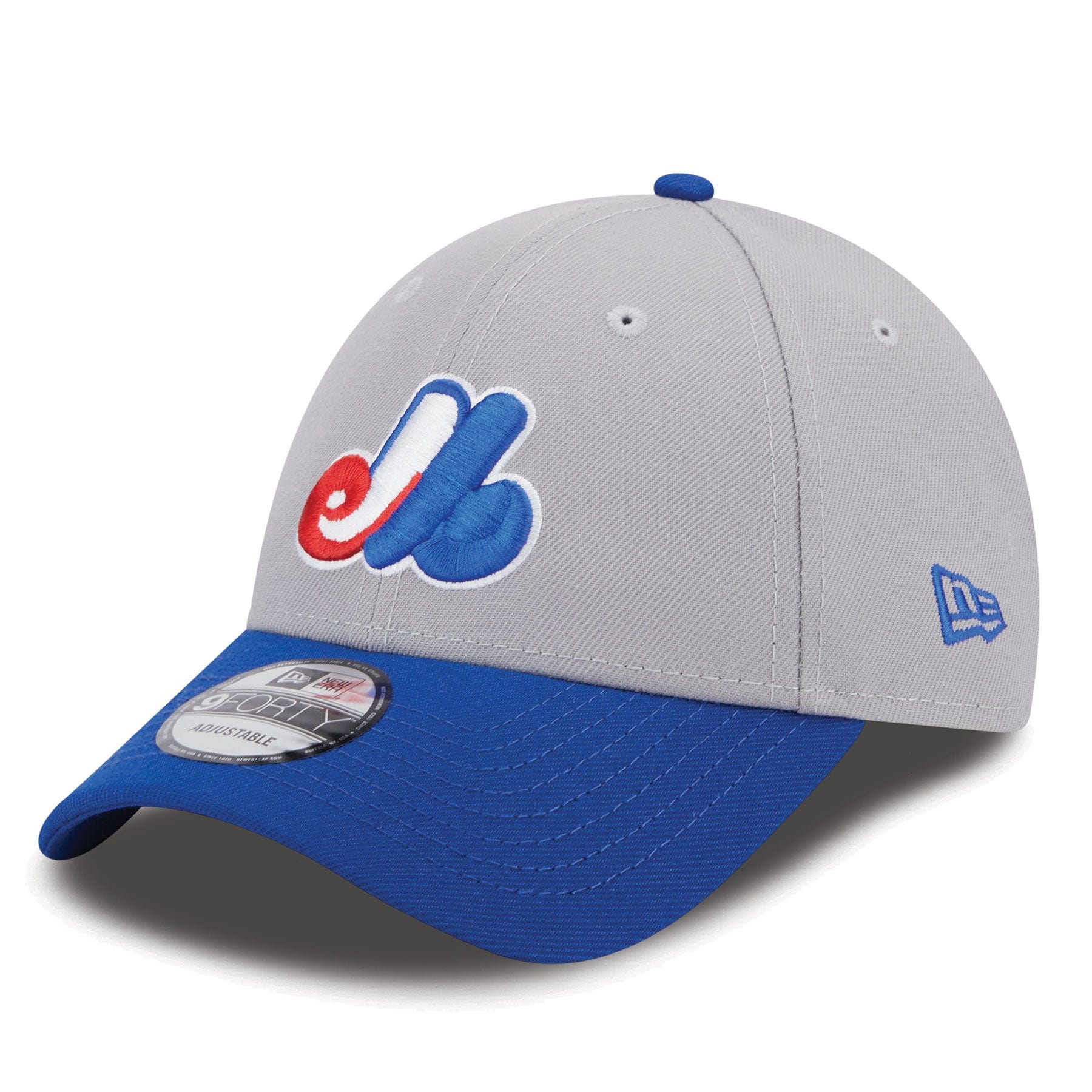 Montreal Expos MLB New Era Men's Grey/Royal Blue 9Forty The League Two Tone Adjustable Hat