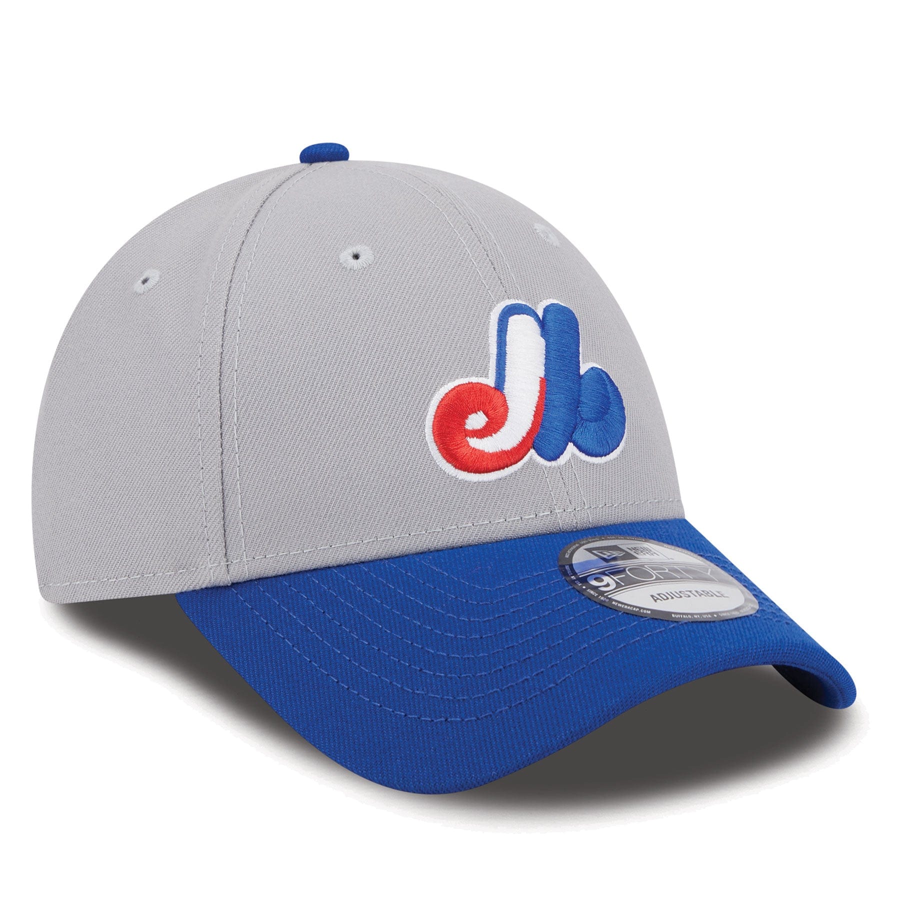 Montreal Expos MLB New Era Men's Grey/Royal Blue 9Forty The League Two Tone Adjustable Hat