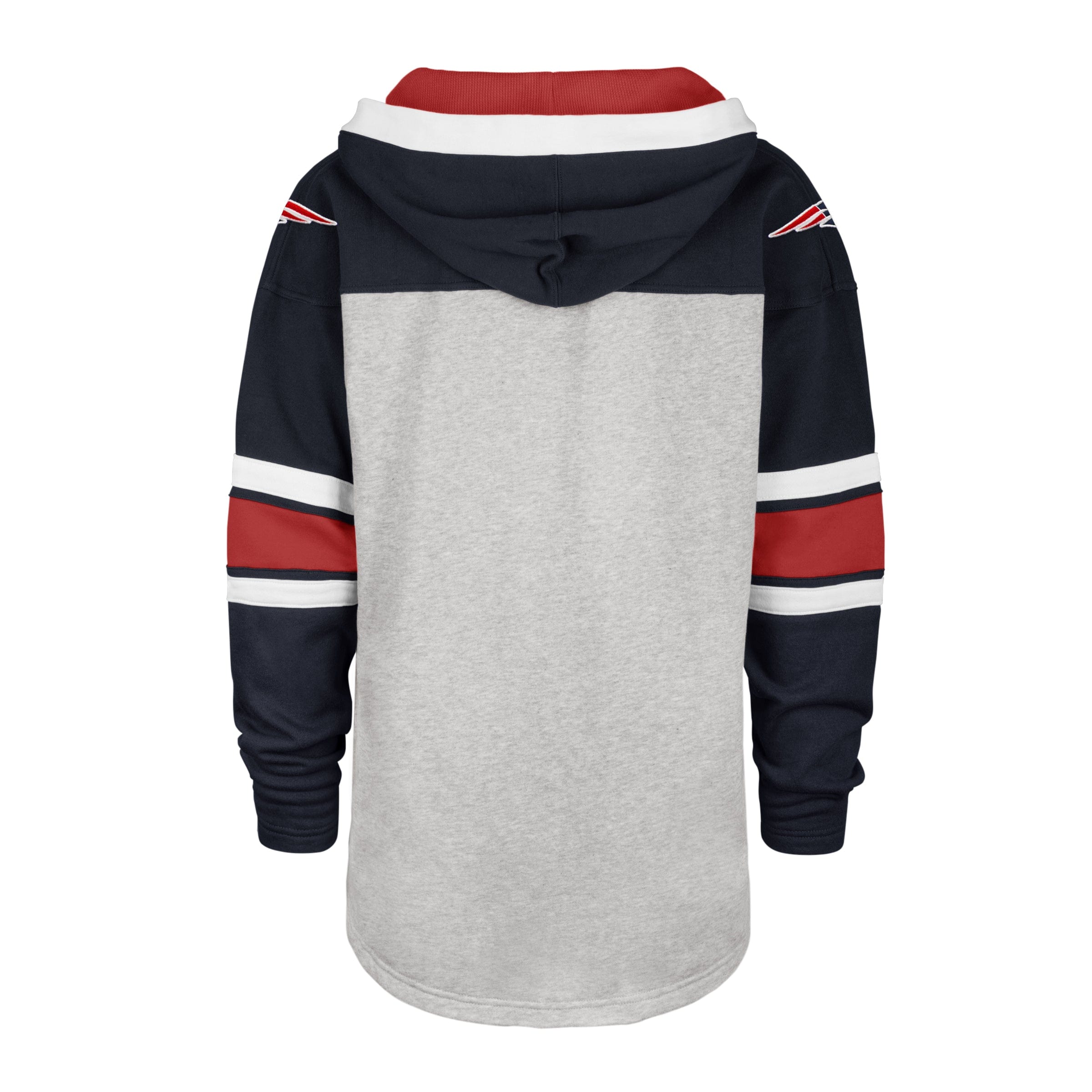 New England Patriots NFL 47 Brand Men's Grey Gridiron Lace Up Hoodie