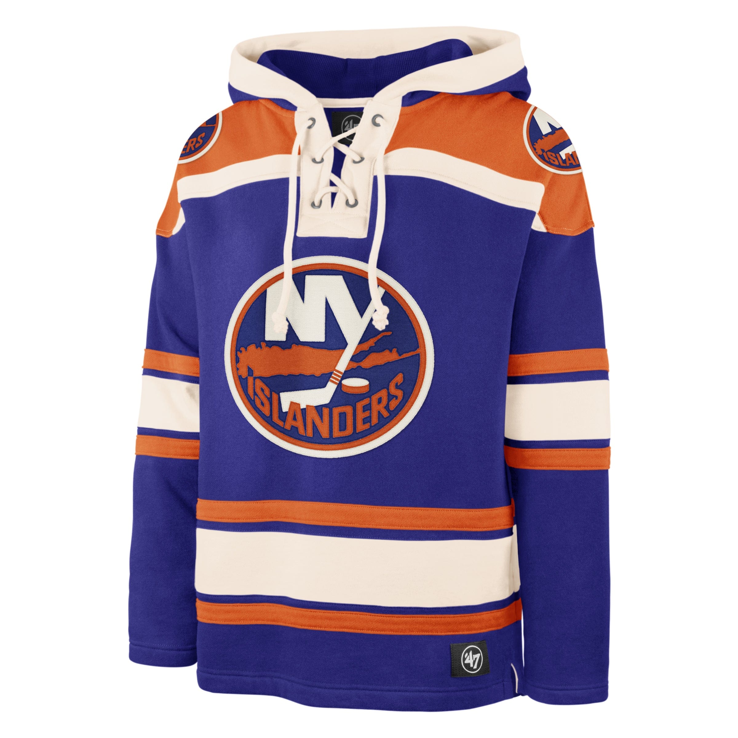 New York Islanders NHL 47 Brand Men's Royal Blue Heavyweight Lacer Hoodie