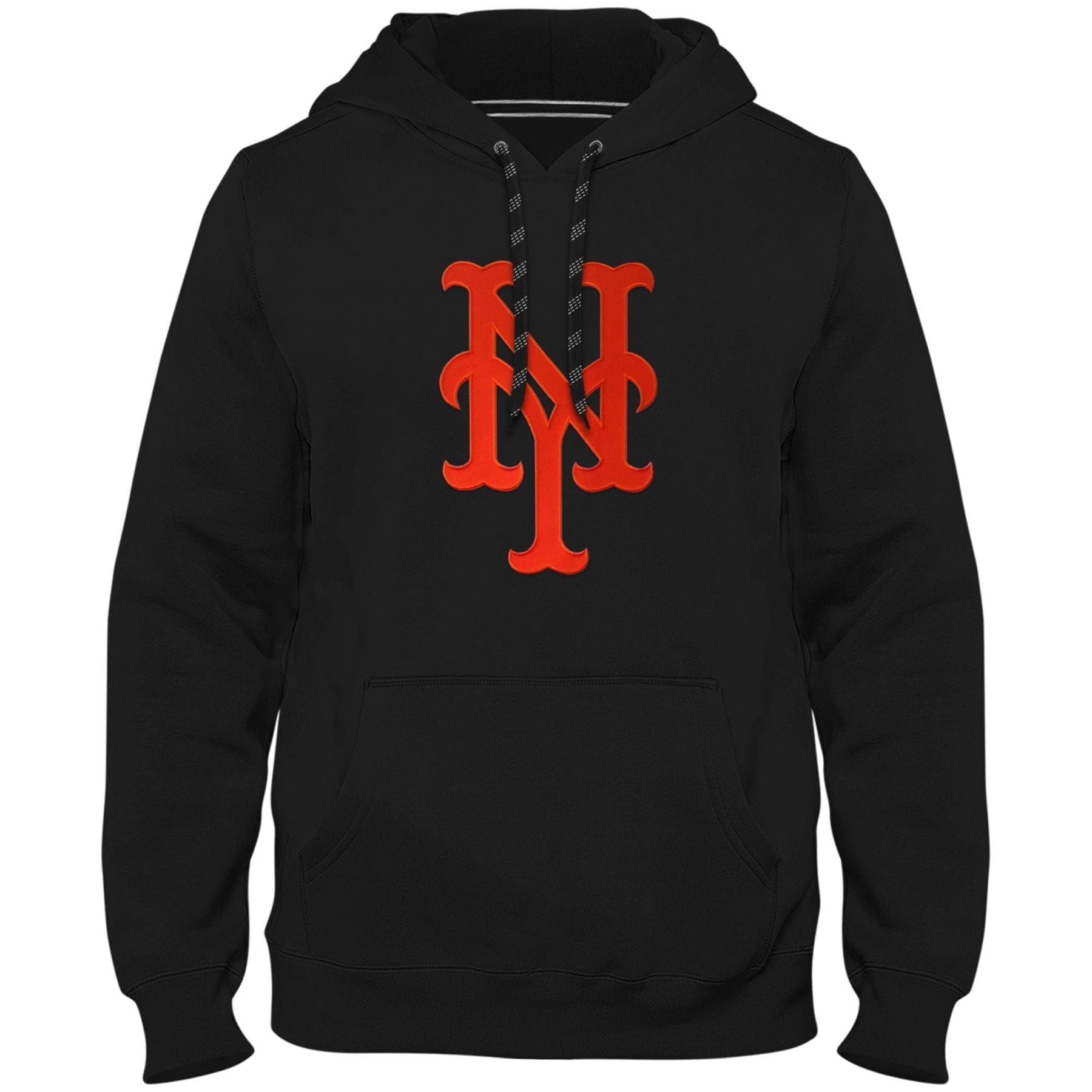 New York Mets MLB Bulletin Men's Black Express Twill Logo Hoodie