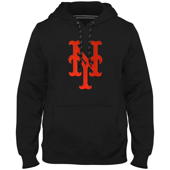 New York Mets MLB Bulletin Men's Black Express Twill Logo Hoodie