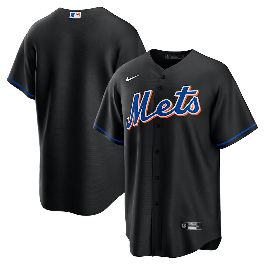 New York Mets MLB Nike Men's Black Alternate Replica Jersey