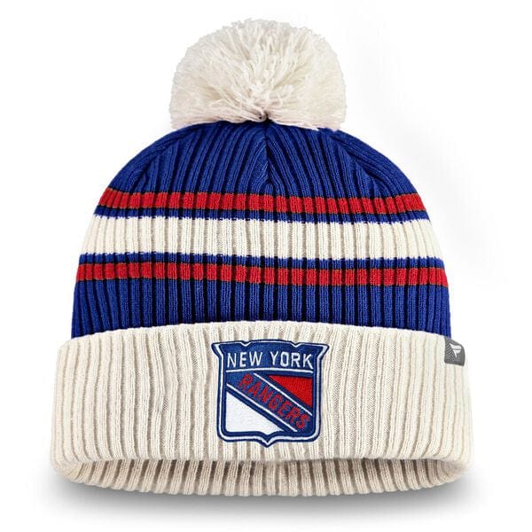 New York Rangers Men's Reebok Cuffed Pom Knit Hat