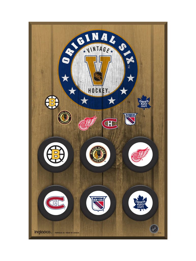 Original Six NHL Inglasco Vintage Hockey Puck Wall Plaque