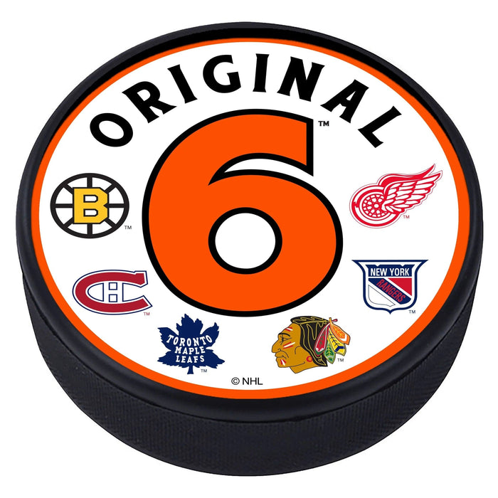 Original Six NHL Round Textured Hockey Puck