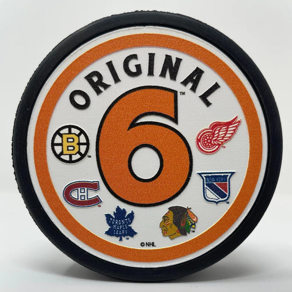 Original Six NHL Round Textured Hockey Puck