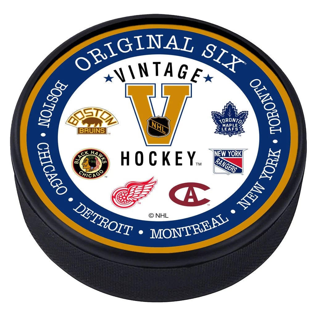 Original Six NHL Vintage Textured Hockey Puck