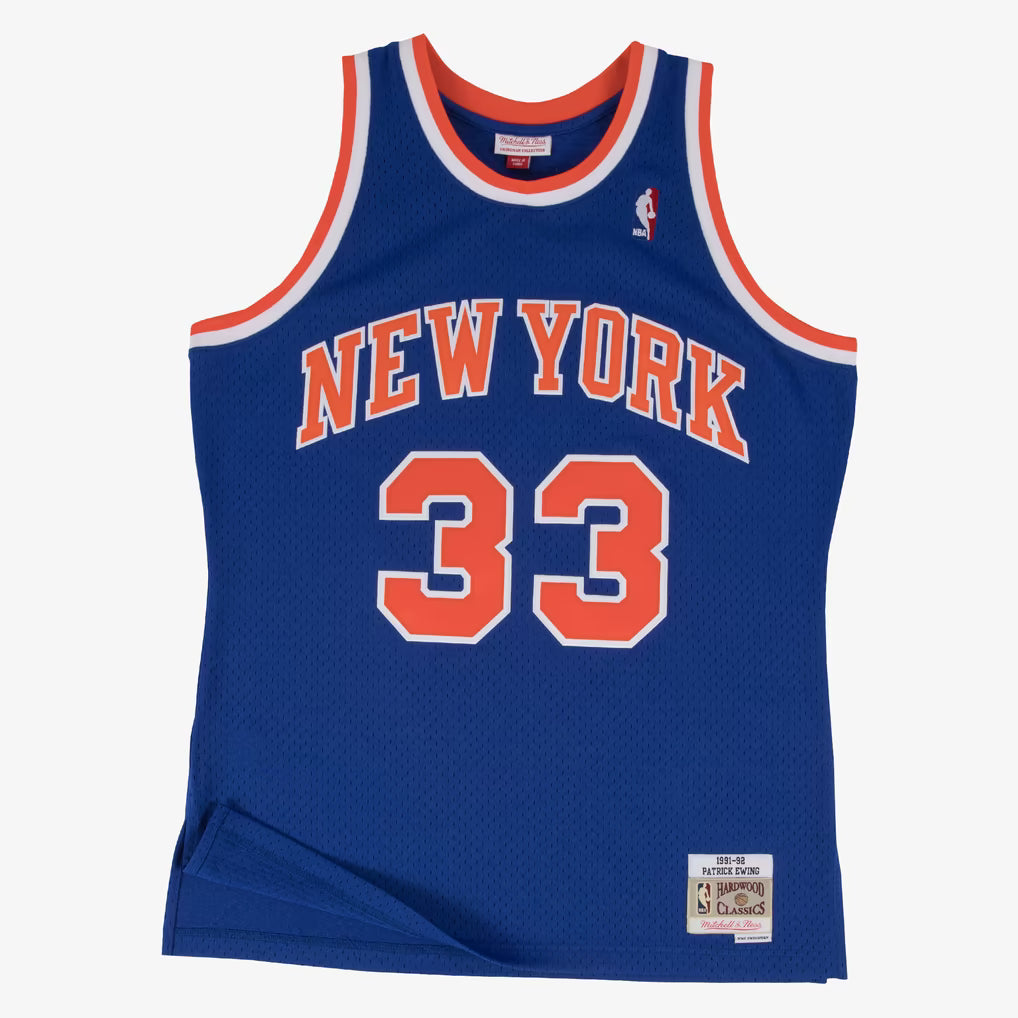 Patrick Ewing New York Knicks NBA Mitchell & Ness Men's Royal Blue 1991-92 Hardwood Classics Swingman Jersey
