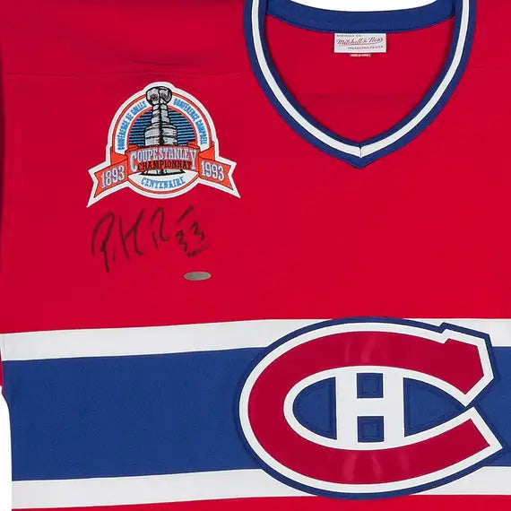 Patrick Roy Canadiens de Montréal NHL Mitchell & Ness Rouge 1993 Maillot authentique du centenaire autographié